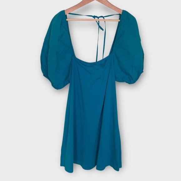 NWT Zara Blue Puff Sleeve Mini Dress - Picture 5 of 9